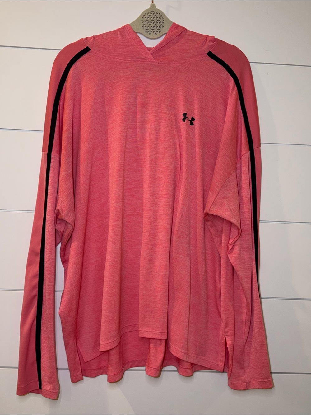 Under Armour 2X Women's Tech Twist Graphic Hoodie Pink Athleisure Sporty Chic